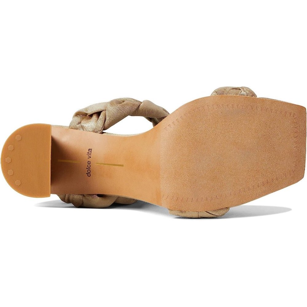 Dolce Vita Sandals Pheby Khaki Silk Braided Heels - Picture 5 of 5
